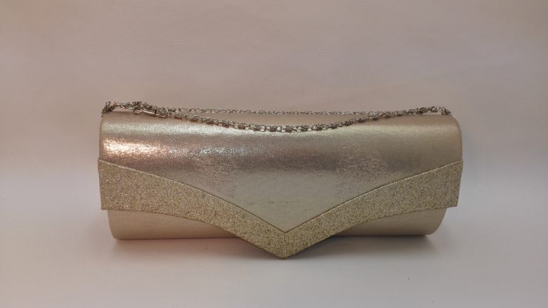 Lady's evening bags. Gold wave evening bag, code 07352. R89 gold