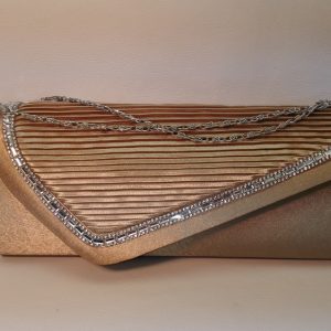 Lady's evening bags. Silver edge evening bag, gold